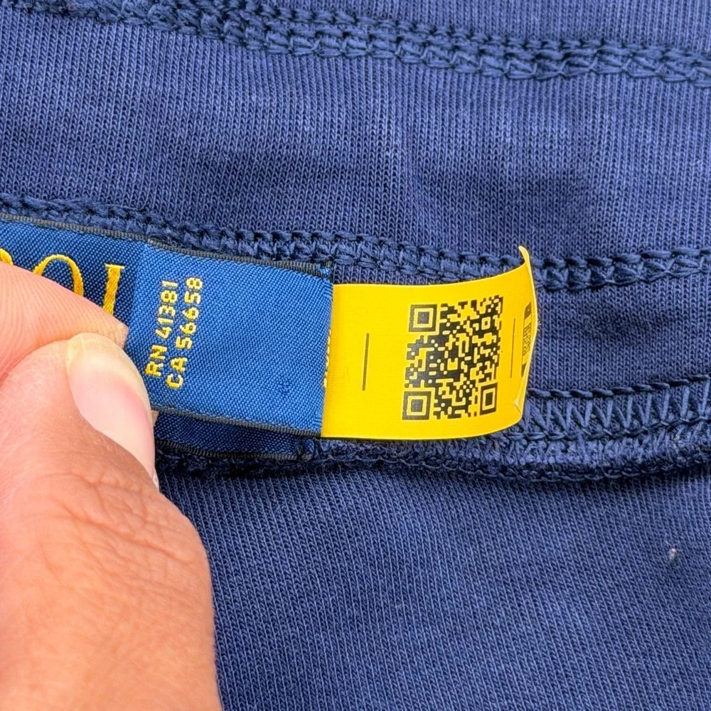 Polo Ralph Lauren Sweatpants Mens 4XB Big Navy Blue Double Knit Logo Jogger Pant
